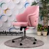Rose Kapitoneli Çalışma Koltuğu ( Pembe Lakos Kumaş , Krom Ayaklı )