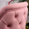 Rose Kapitoneli Çalışma Koltuğu ( Pembe Lakos Kumaş , Krom Ayaklı )