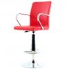Compan Kollu Krom Tepsi Ayaklı Bar Sandalyesi Kırmızı
