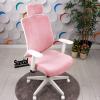 Tokyo Beyaz Ayaklı Sabit Kollu Çalışma ve Müdür Koltuğu (Pembe Welsoft Kumaş )