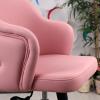 Rose Kapitoneli Çalışma Koltuğu ( Pembe Lakos Kumaş , Krom Ayaklı )