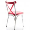 Paris Thonet Metal Sandalye Pembe Beyaz