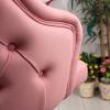 Rose Kapitoneli Çalışma Koltuğu ( Pembe Lakos Kumaş , Krom Ayaklı )