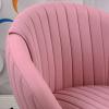 İstiridye krom Ayaklı Çalışma Koltuğu (Pembe Lakos Kumaş)