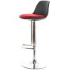 Tesla Krom Ayaklı Bar Sandalyesi (Siyah Sırt Kırmızı Minder)