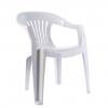 Çubuklu kollu plastik sandalye beyaz