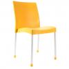 Hira kolsuz plastik sandalye sarı