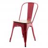 Tolix MeşeTolix Ahşap Oturaklı Sandalye Kırmızı Oturaklı Sandalye Siyah