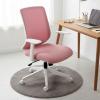 Tokyo Beyaz Plastik Ayaklı Çalışma Koltuğu (Pembe Lakos Kumaş)