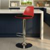 Tesla krom ayaklı bar sandalyesi kırmızı siyah