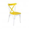 Paris Thonet Metal Sandalye Sarı Beyaz