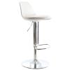 Tesla Krom Ayaklı Bar Sandalyesi (Beyaz Sırt Beyaz Minder)