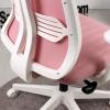Tokyo Beyaz Plastik Ayaklı Çalışma Ve Ofis Koltuğu (Pembe Lakos Kumaş)