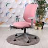 Tokyo Gri Plastik Ayaklı Çalışma Koltuğu (Pembe Lakos Kumaş)