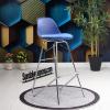 Swella Sabit krom Ayaklı Bar Sandalyesi 75H (Mavi)