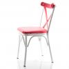 Paris Thonet Metal Sandalye Pembe Beyaz