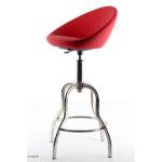 Gloria Krom Sosis Ayaklı Bar Sandalyesi Deri Kırmızı