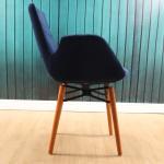 Montera Ceviz Ahşap Ayaklı Sandalye Mavi