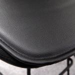 Simge Siyah Eyfel Ayaklı Bar Sandalyesi (Siyah Deri)