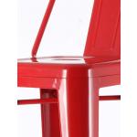 Sırtlı tolix bar sandalyesi kırmızı parlak