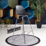 Swella Sabit krom Ayaklı Bar Sandalyesi 75H (Siyah)