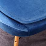 Rivera Natural Ahşap Ayaklı Sandalye (Mavi Kumaş)