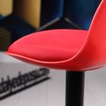 Tesla Siyah Ayaklı Bar Sandalyesi (Kırmızı)