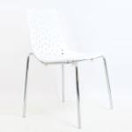 Anzer krom ayaklı plastik sandalye beyaz