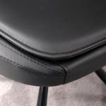 Rivera Silindir Siyah Metal Ayaklı Sandalye (Siyah Deri)