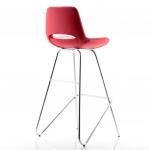 Rasko Eyfel krom ayaklı bar sandalyesi  Kırmızı