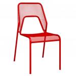 Güneş 2 kolsuz metal sandalye kırmızı