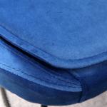 Rivera Boyalı Transmisyon Ayaklı Metal Sandalye (Mavi Kumaş)
