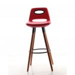 Bolder Sabit Ayaklı Bar Sandalyesi Kırmızı ( Deri )