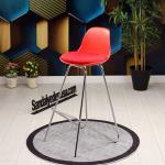Swella Sabit krom Ayaklı Bar Sandalyesi 75H (Kırmızı)