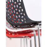 Anzer krom ayaklı plastik sandalye Kırmızı