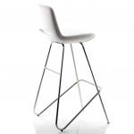 Rasko Eyfel krom ayaklı bar sandalyesi  (Deri Beyaz)