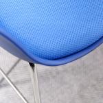 Swella Sabit Krom Ayaklı Bar Sandalyesi 75H (Mavi)