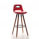 Bolder Sabit Ayaklı Bar Sandalyesi Kırmızı ( Deri )