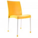 Hira kolsuz plastik sandalye sarı