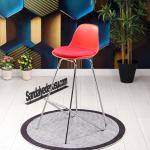 Swella Sabit krom Ayaklı Bar Sandalyesi 75H (Kırmızı)