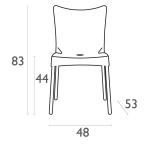 juliette pp pilastik sandalye istiflenebilir