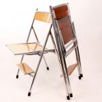 Merdivenli metal sandalye meşe