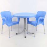 80 Çap Tuğra Kafeterya Masası Takımı Mavi