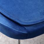 Rivera Krom Transmisyon Ayaklı Metal Sandalye (Mavi Kumaş)