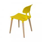 Modern Sarı Ahşap Ayaklı Sandalye