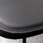 Simge Boyalı Transmisyon Ayaklı Metal Sandalye (Siyah Deri)