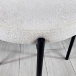 Hiba Metal Ayaklı Sandalye (Beyaz Bukle Kumaş)