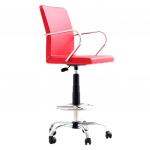 Compan Krom Kollu Yıldız Ayaklı Bar Sandalyesi Kırmızı