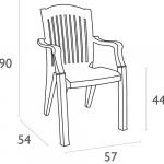 Klasik kollu plastik bahçe sandalyesi