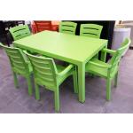 90x150 Plastik Masa Sandalye Takımı Yeşil